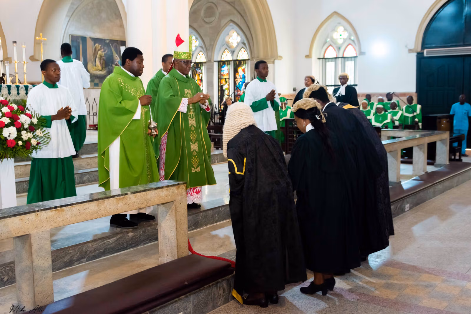 Clergy and members of the National Association of Catholic Lawyers, Lagos Archdiocese, at the New Legal Year Mass